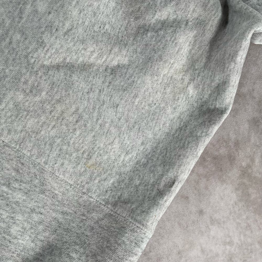 90’s Champion Thrashed Grey White Cozy Distressed Pullover Hoodie - Picture 5 of 7